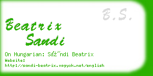 beatrix sandi business card
